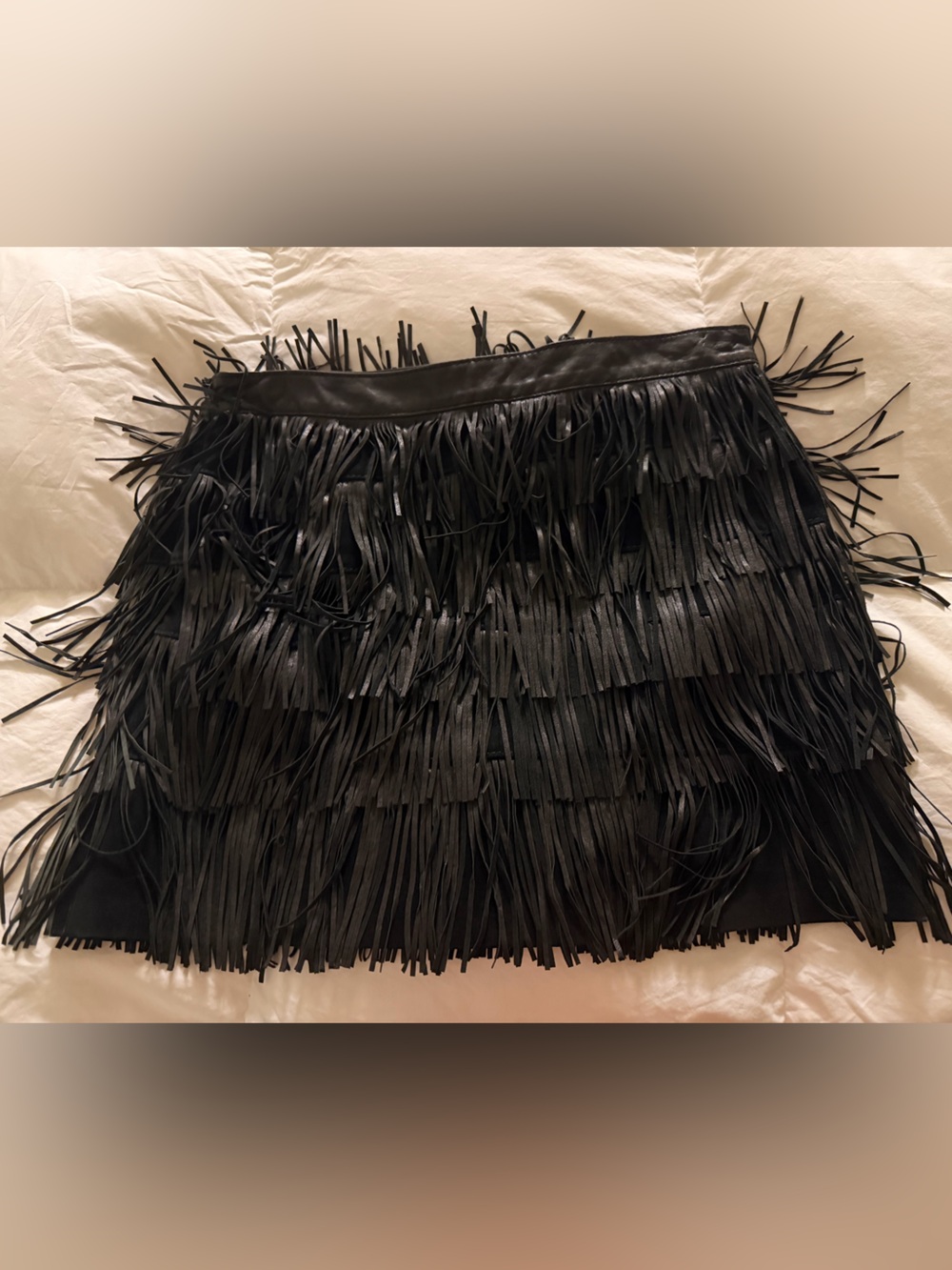 MICHAEL Michael Kors Black Fringe Mini Skirt